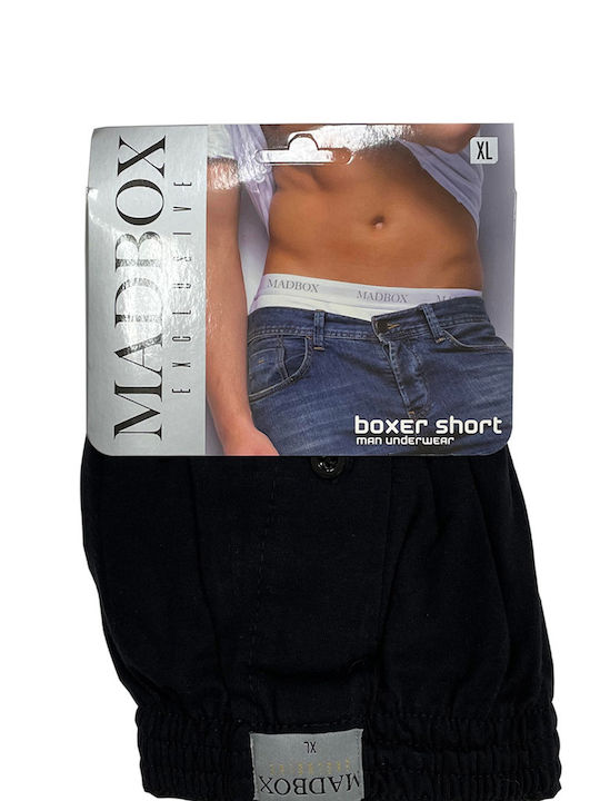 Mad Box Herren Boxershorts Schwarz mit Mustern 1Packung