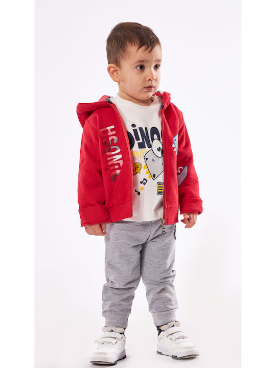 Hashtag Kids Sweatpants Set Red 3pcs