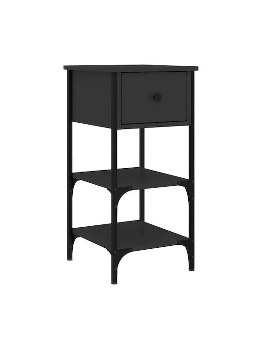 Wooden Bedside Table Black 34x36x70cm