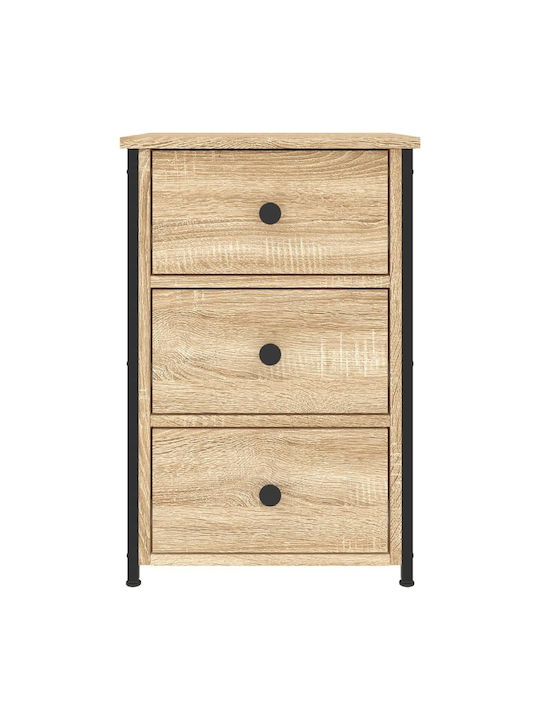 Κομοδίνο Ξύλινο με Μεταλλικά Πόδια Sonoma Δρυς 40x36x60cm