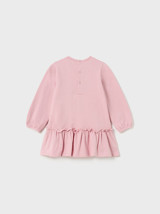 Mayoral Kids Dress Long Sleeve Pink