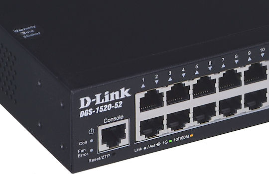 D-Link DGS-1520-52/E v1 Managed L3 Switch με 48 Θύρες Gigabit (1Gbps) Ethernet και 2 SFP Θύρες