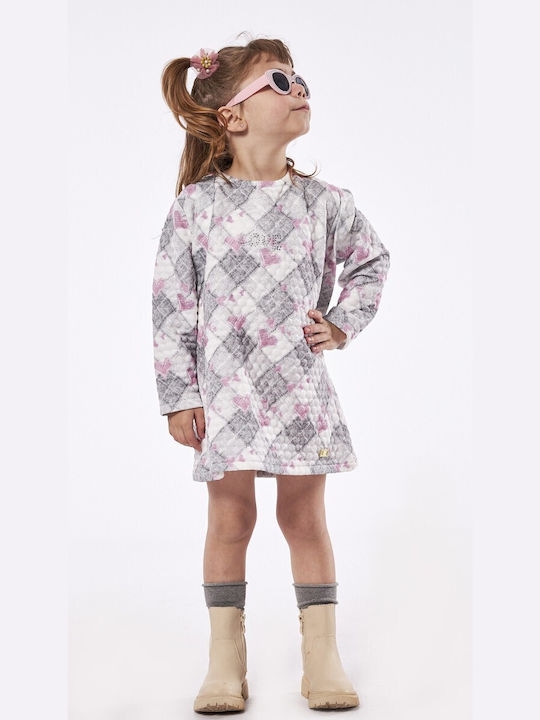 Evita Kids Dress Set with Accessories Long Sleeve Gray