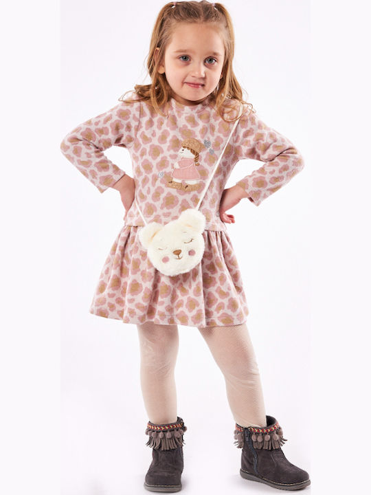 Kinderkleid Langärmelig Geprüft Set mit Accessoires Rosa