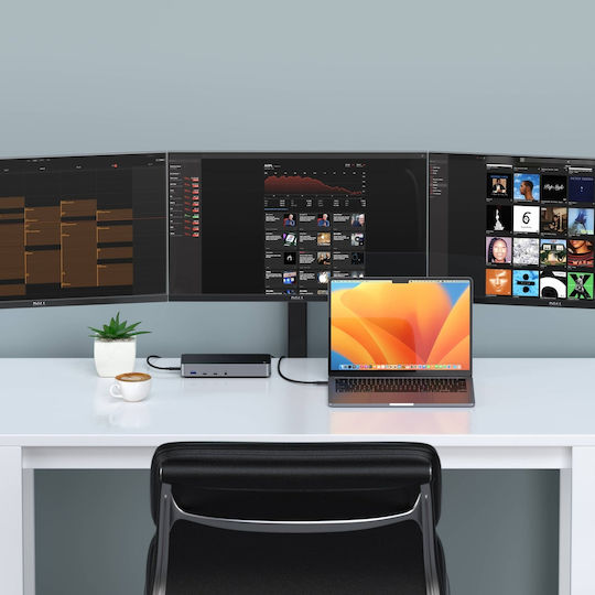 Satechi USB-A / USB-C Docking Station με HDMI/DisplayPort 4K PD Ethernet και σύνδεση 3 Οθονών Γκρι (ST-D4KTM-EU)