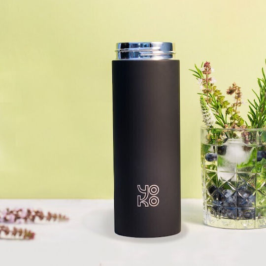 Yoko Μπουκάλι Θερμός Ανοξείδωτο BPA Free 350ml Μαύρο