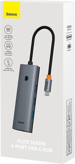 Baseus UltraJoy Hub 3 Ports USB 3.0 with USB-C Connection Gray