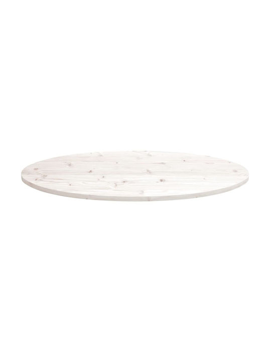 vidaXL Oval Table Surface made of Solid Wood in White Color 100x50x2.5cm 824331 1pcs