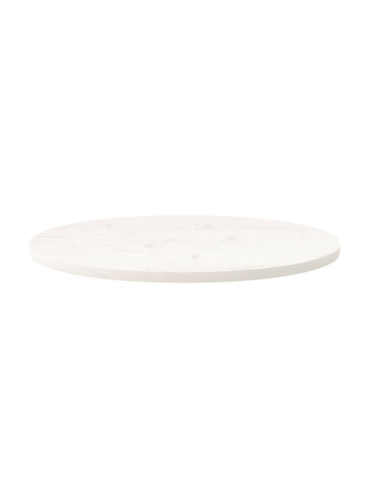vidaXL Oval Table Surface made of Solid Wood in White Color 80x40x2.5cm 824321 1pcs