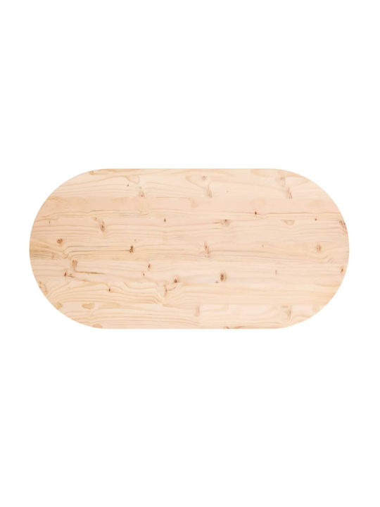 vidaXL Oval Table Surface made of Solid Wood 100x50x2.5cm 824360 1pcs