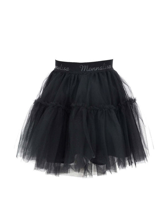 Monnalisa Kids Tulle Tutu Skirt Black