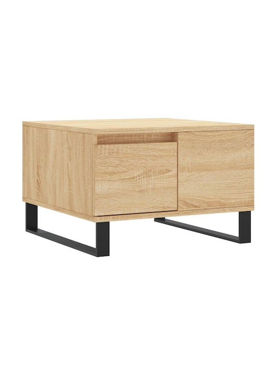 Quadratischer Beistelltisch aus Holz mit Schubladen Beige M55xL55xH36,5cm