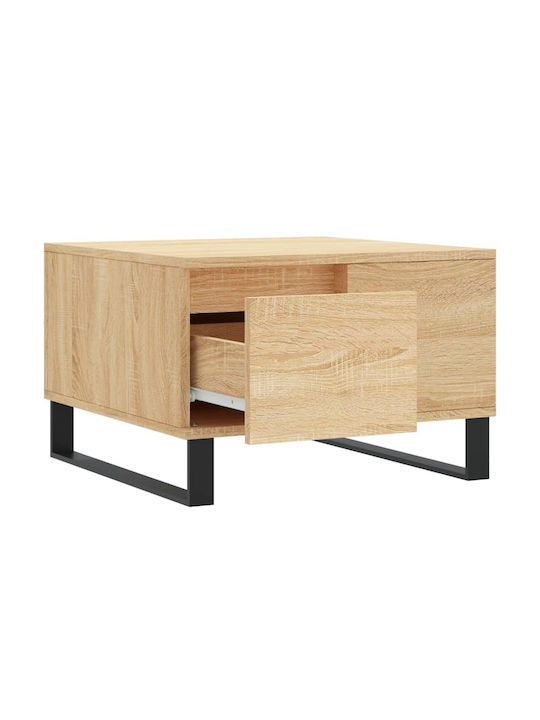 Quadratischer Beistelltisch aus Holz mit Schubladen Beige M55xL55xH36,5cm