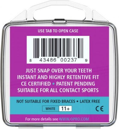 Opro Snap Fit Senior Protective Mouth Guard White 2143010