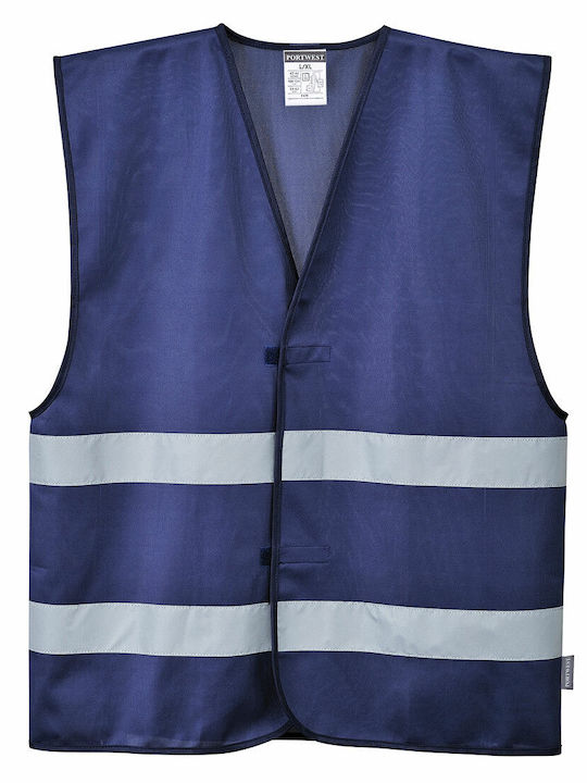 Portwest Men's Safety Vest with Reflective Tapes Blue