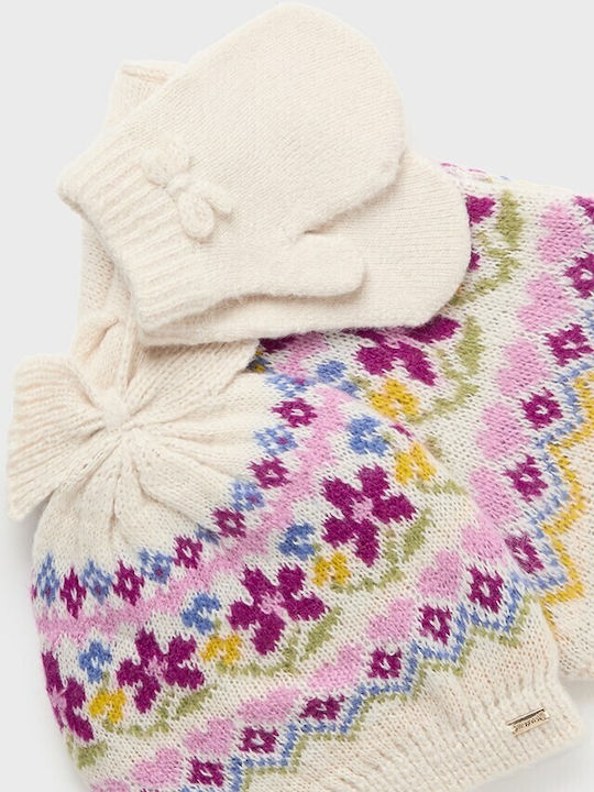 Kids Beanie Set with Scarf & Gloves Knitted Multicolour