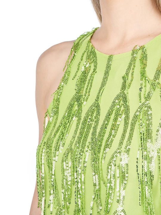 Women's Summer Sleeveless Green Crop Top