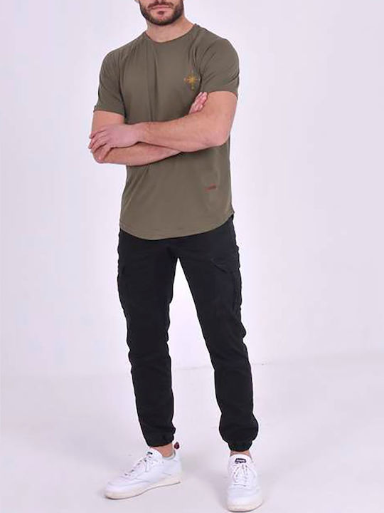 Clever Men's Short Sleeve T-shirt Khaki