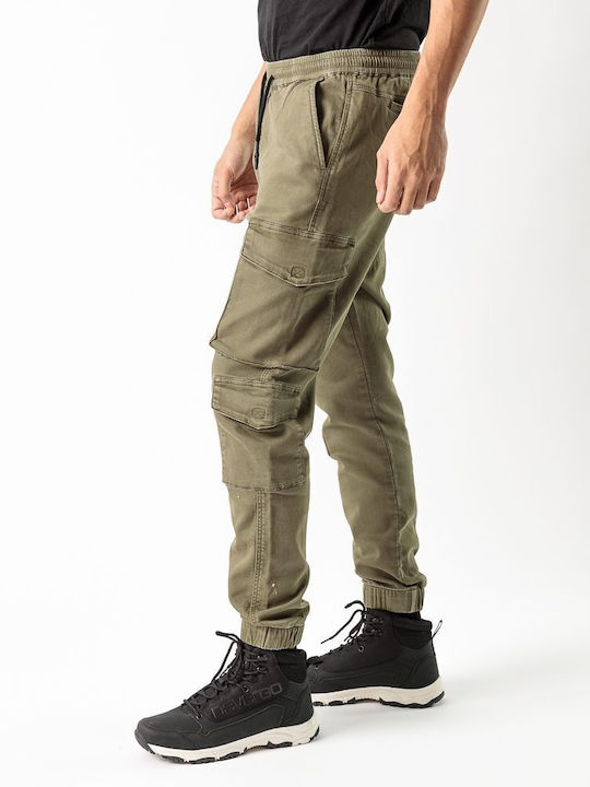 Devergo Men's Trousers Cargo Elastic Khaki