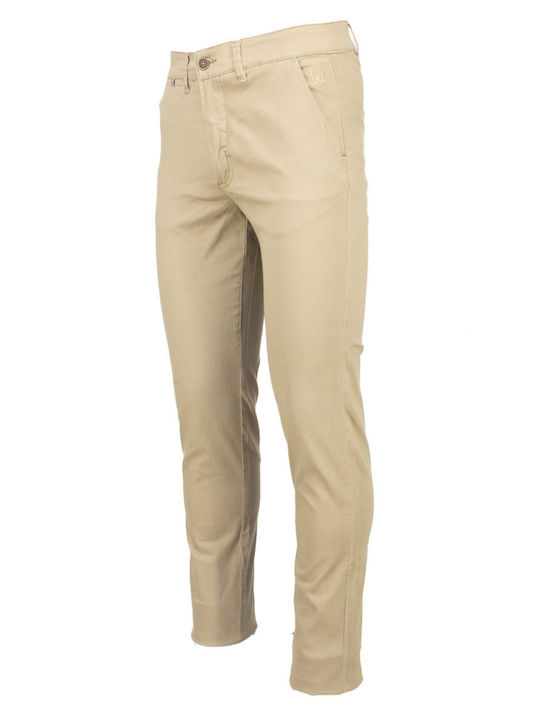 Leonardo Uomo Men's Trousers Chino in Regular Fit Beige