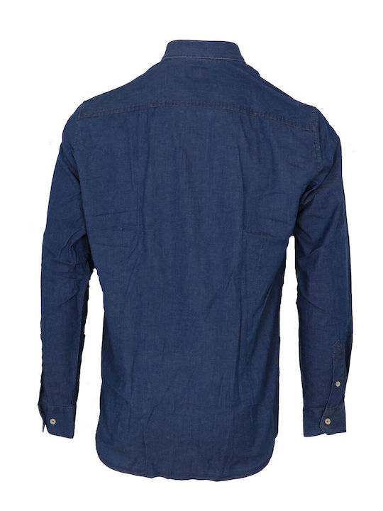 Pre End Men's Shirt Long Sleeve Denim Blue