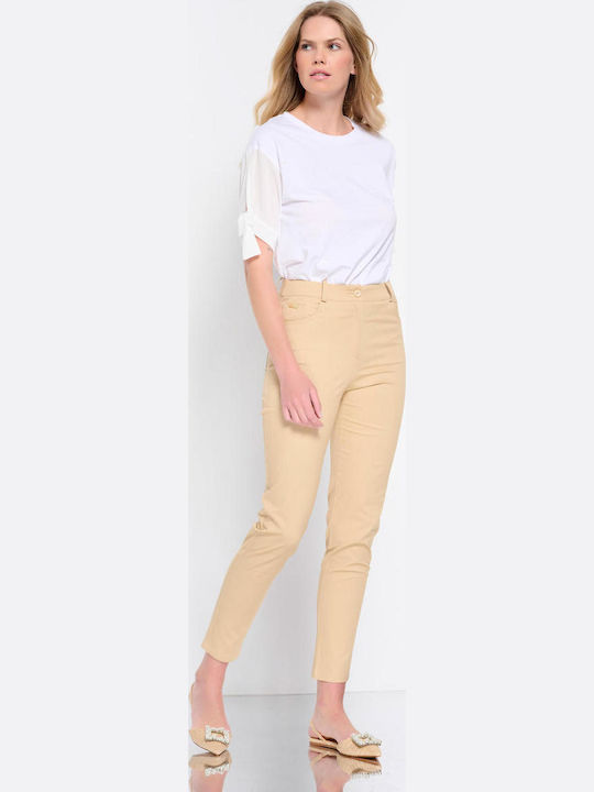 Pantaloni Dama Tesatura High Rise Fit Regular Negru