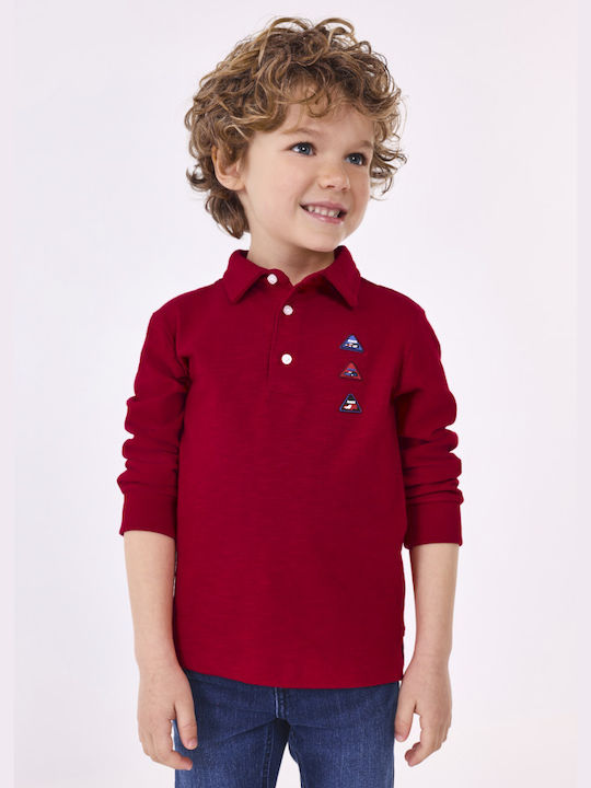 Mayoral Kids Polo Long Sleeve Red