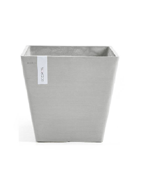 Ecopots Roterdam Flower Pot 20x17.5cm White Grey 74.005.20S