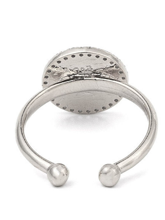 George Art Jewels Γυναικείο Δαχτυλίδι με Ζιργκόν από Ασήμι Επιχρυσωμένο
