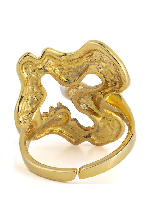 George Art Jewels Ring with Pearls made of Silver Gold Plated