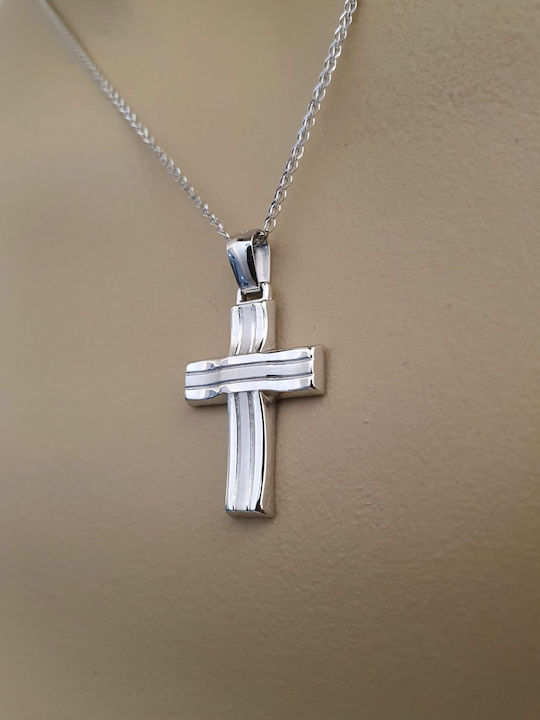 Papadopoulos Gold Damen Weißgold Kreuz 14K