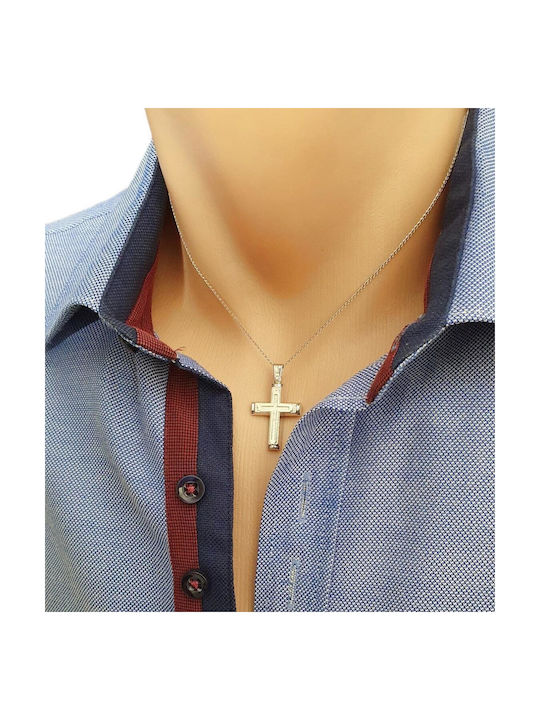 Papadopoulos Gold Men's White Gold Cross 14K