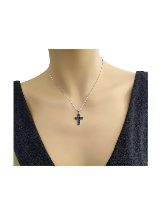 Papadopoulos Gold Women's Cross from Silver with Chain