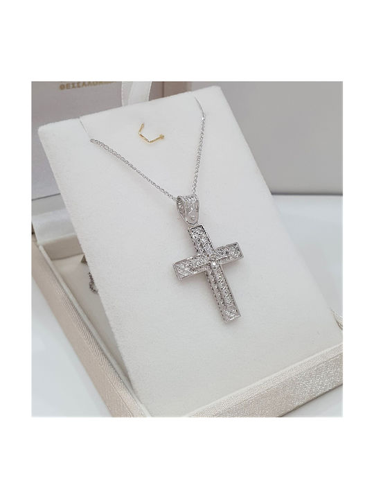 Papadopoulos Gold Women's White Gold Cross 14K