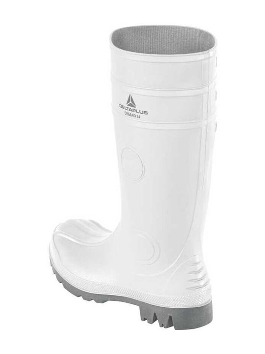 Delta Plus Organo S4 SRA Non-Slip Work Wellies Knee White
