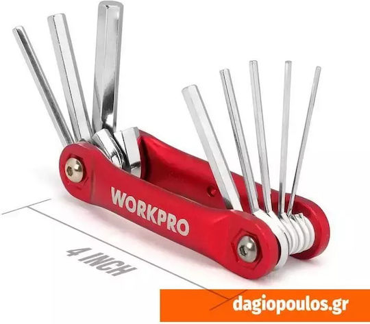 WorkPro Allen-Schlüssel-Set mit 8 Schlüsseln