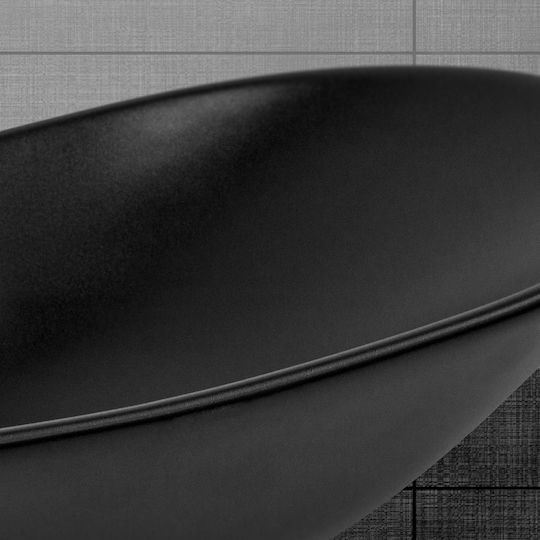 ML-Design Επικαθήμενος Νιπτήρας Κεραμικός 63x36x15.5cm Μαύρος