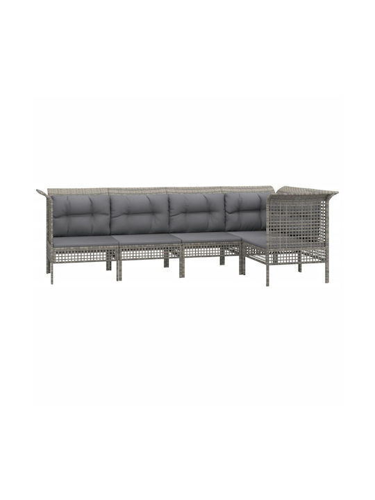 Canapea de colț Exterior Rattan cu Perne 65x65x75cm