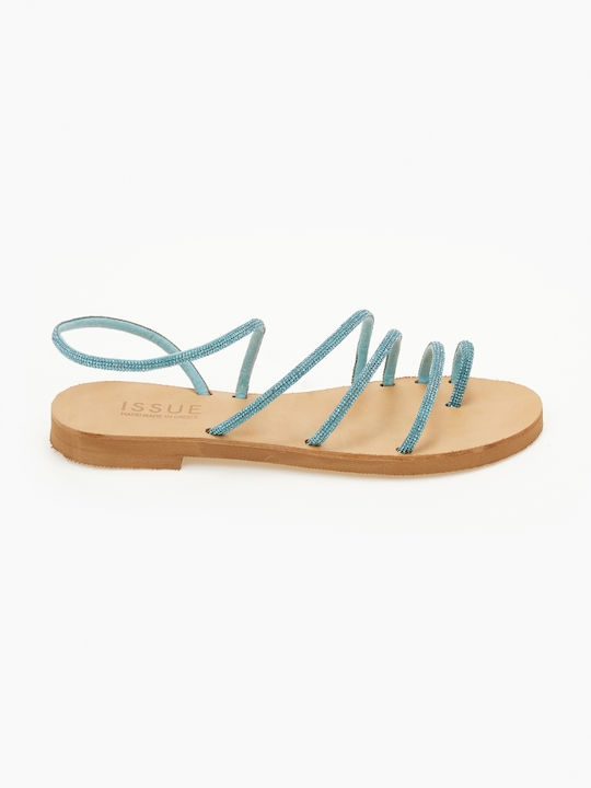 Issue Fashion Women's Flat Sandals in Light Blue Color