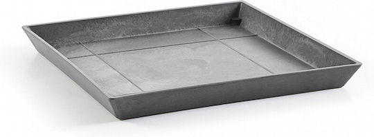 Ecopots Plate Pot Plastic Gray 28x28cm 74.015.30G