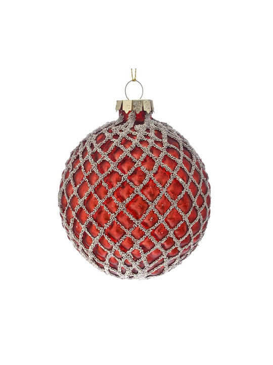 Iliadis Christmas Glass Ball Ornament Red