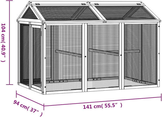vidaXL Metallisches Hundepark 104x104x104cm Braun