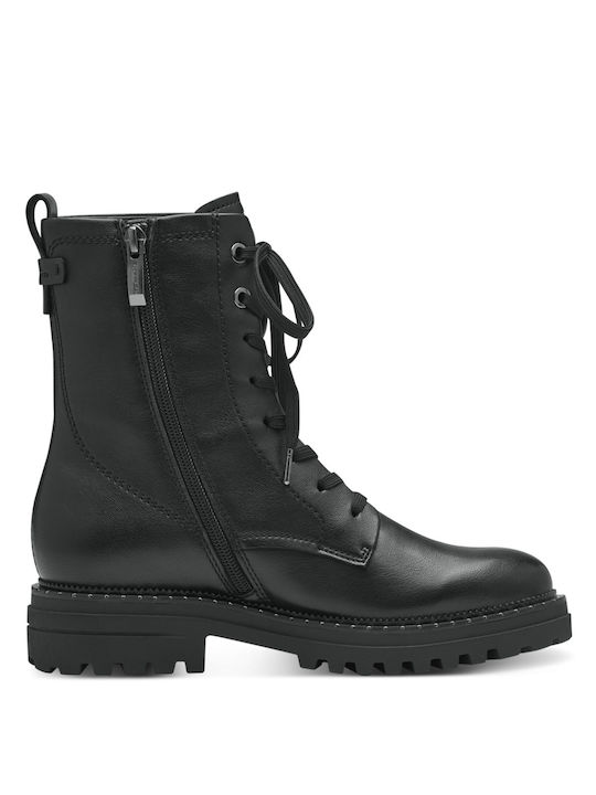 Tamaris Women's Leather Combat Boots Black