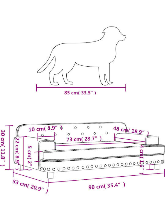 vidaXL Sofa Hundebett Gray 90x53cm.