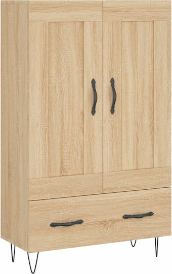 Wand Wohnzimmer Vitrine aus Holz & Metall mit Glas 69.5x31x115cm