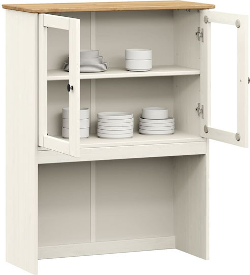 Wall Living Room Display Cabinet made of Wood & Metal with Glass Blue 78x30x100cm