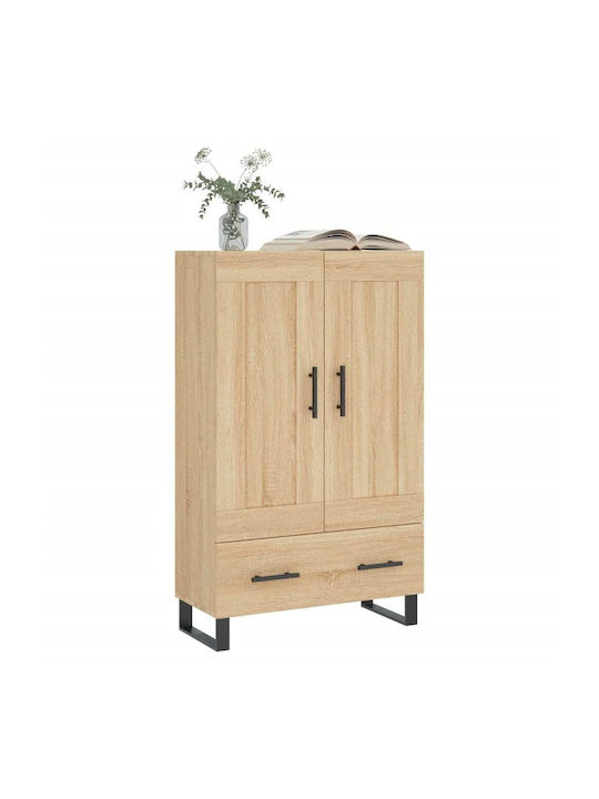 Wand Wohnzimmer Vitrine aus Holz & Metall mit Glas Braun 69.5x31x115cm