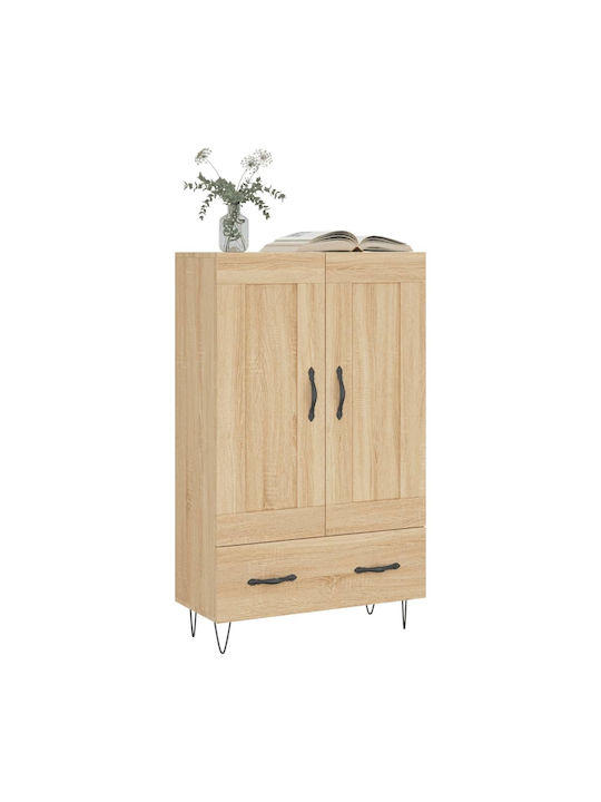 Wand Wohnzimmer Vitrine aus Holz & Metall mit Glas Braun 69.5x31x115cm