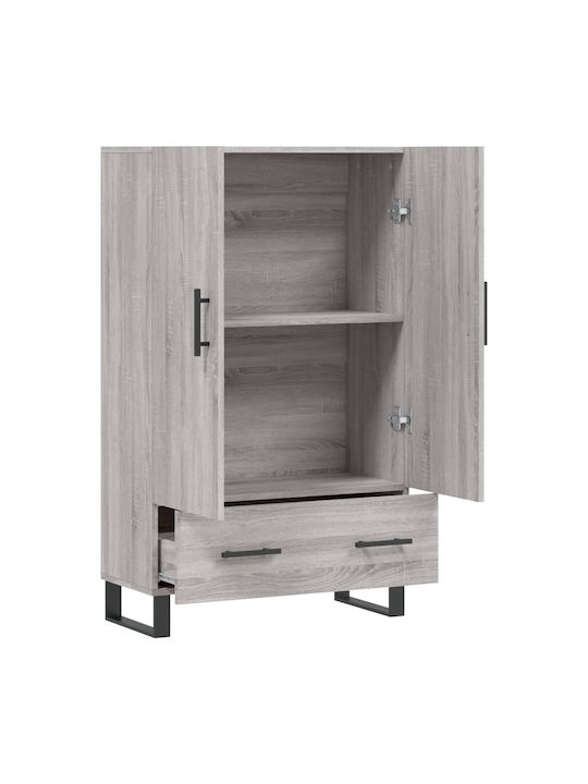 Wohnzimmer Vitrine aus Holz & Metall mit Verglasung in Grau 69.5x31x115cm