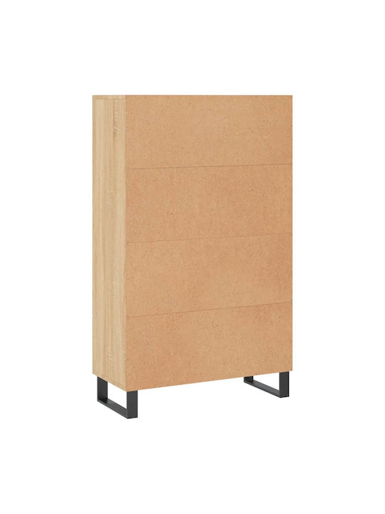 Wand Wohnzimmer Vitrine aus Holz & Metall mit Glas Braun 69.5x31x115cm